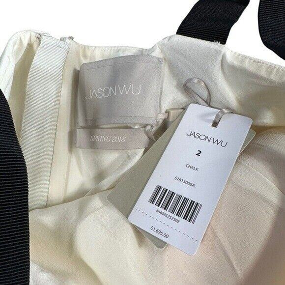 Jason Wu Compact Crepe Sleeveless Cocktail Dress With Ruffle Size 2 $1695 - Picture 12 of 13